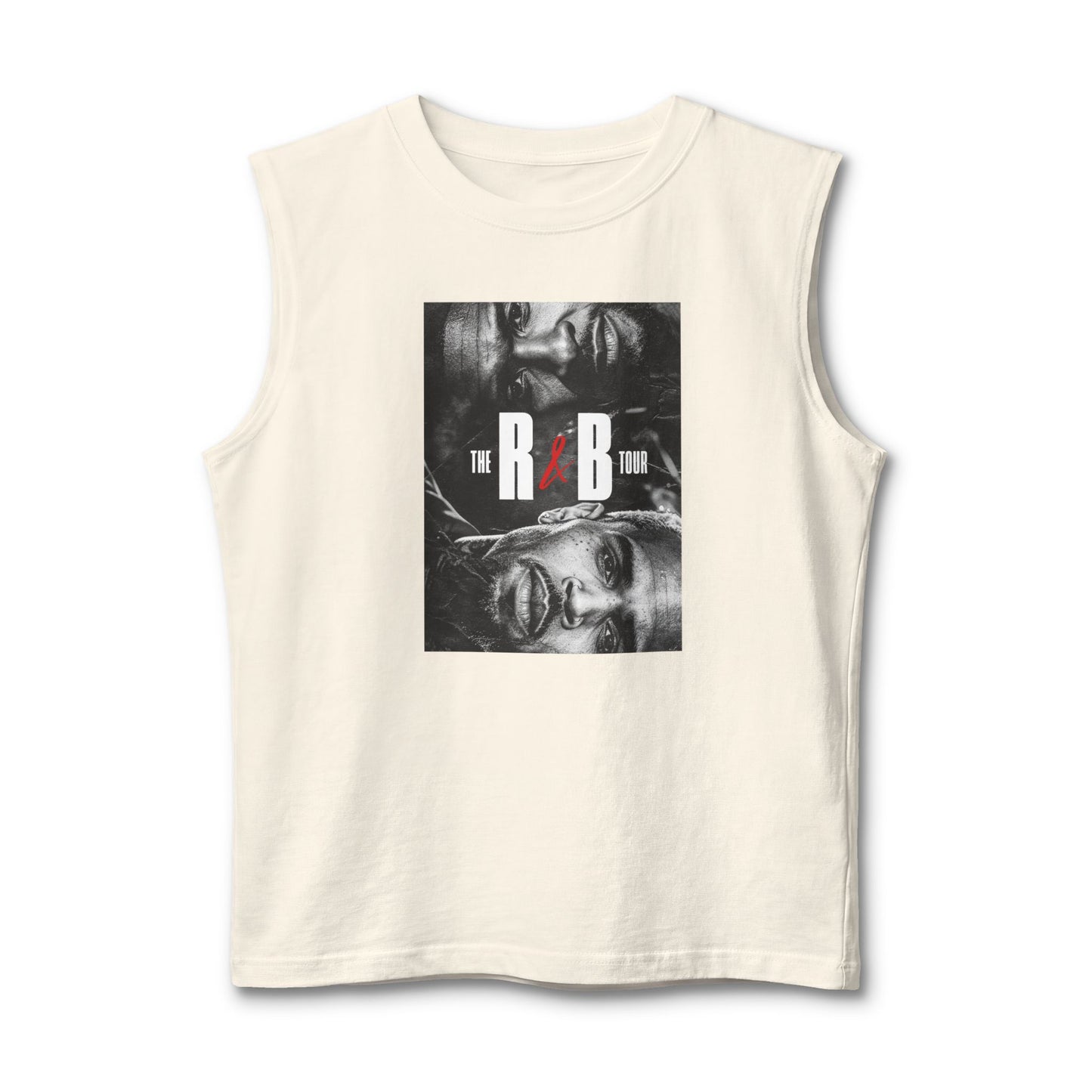 R&B Tour Poster Muscle Tank — Vintage Black & White Music Tee