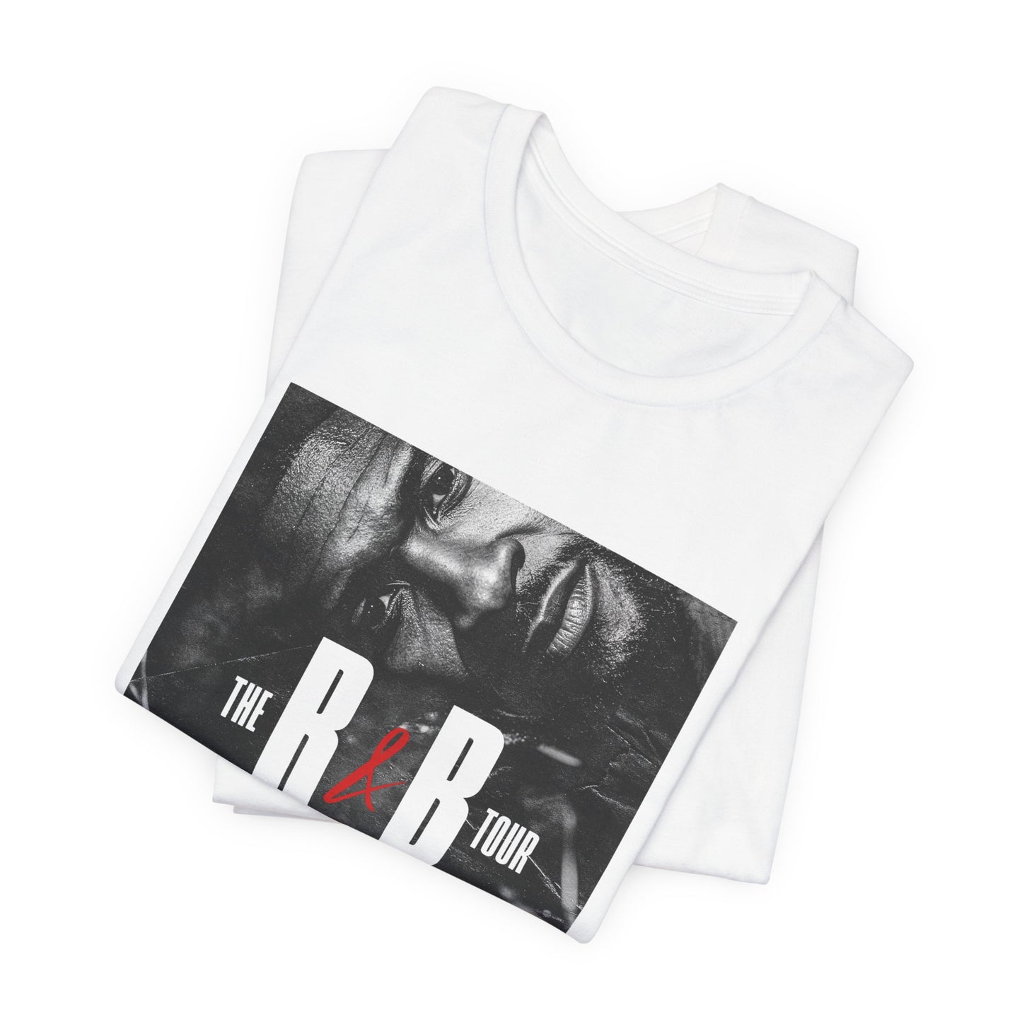 R&B Tour Graphic Tee — Black & White Portrait Concert T-Shirt