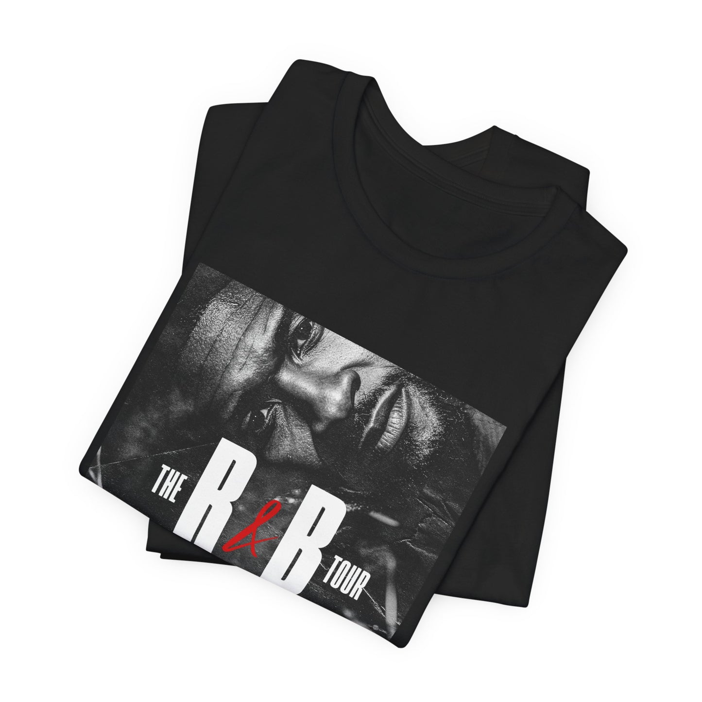 R&B Tour Graphic Tee — Black & White Portrait Concert T-Shirt