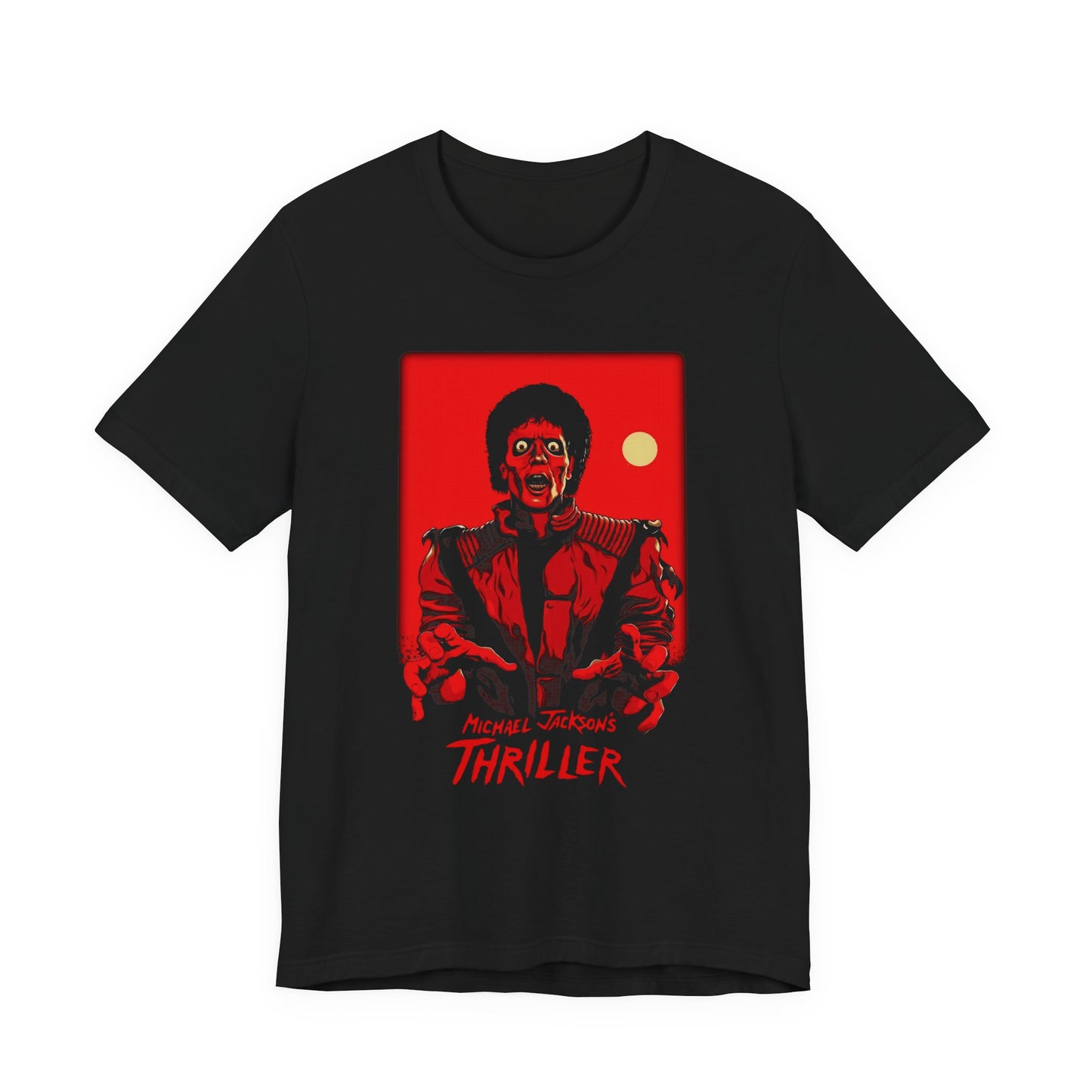 Thriller Retro Horror T-Shirt — Red Moon Michael Thriller Tee