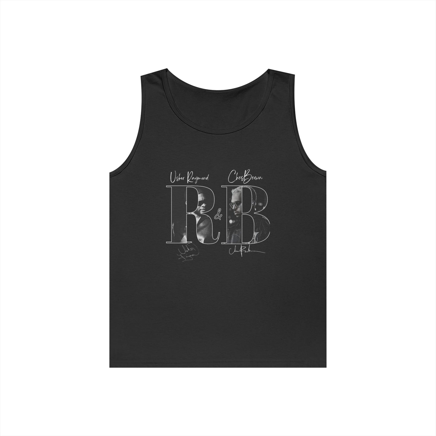 R&B Vintage Script Tank Top — Retro Rhythm Music Tee
