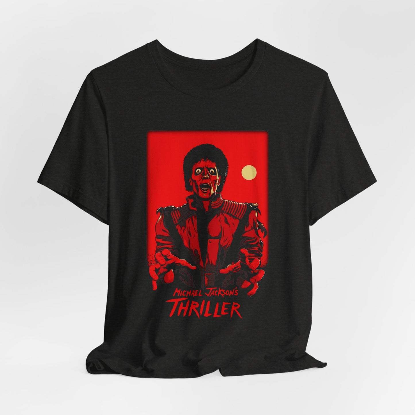 Thriller Retro Horror T-Shirt — Red Moon Michael Thriller Tee