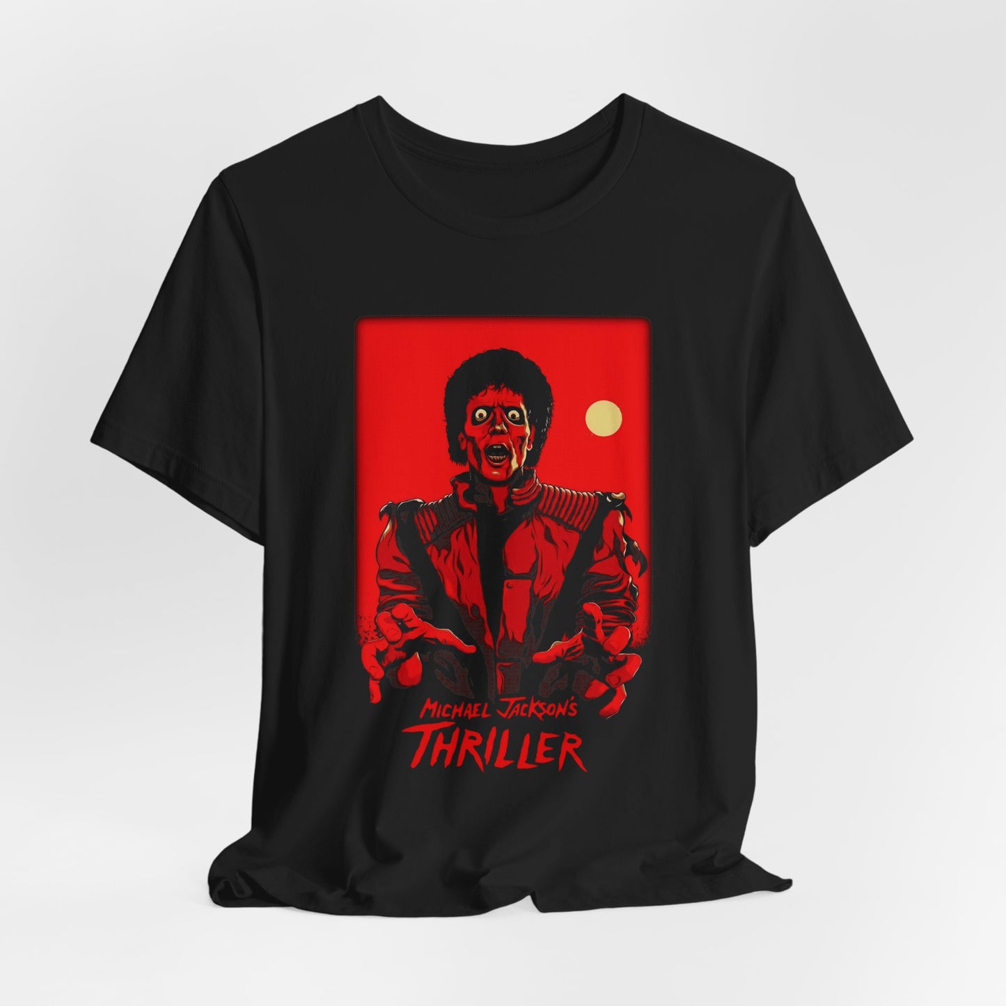 Thriller Retro Horror T-Shirt — Red Moon Michael Thriller Tee