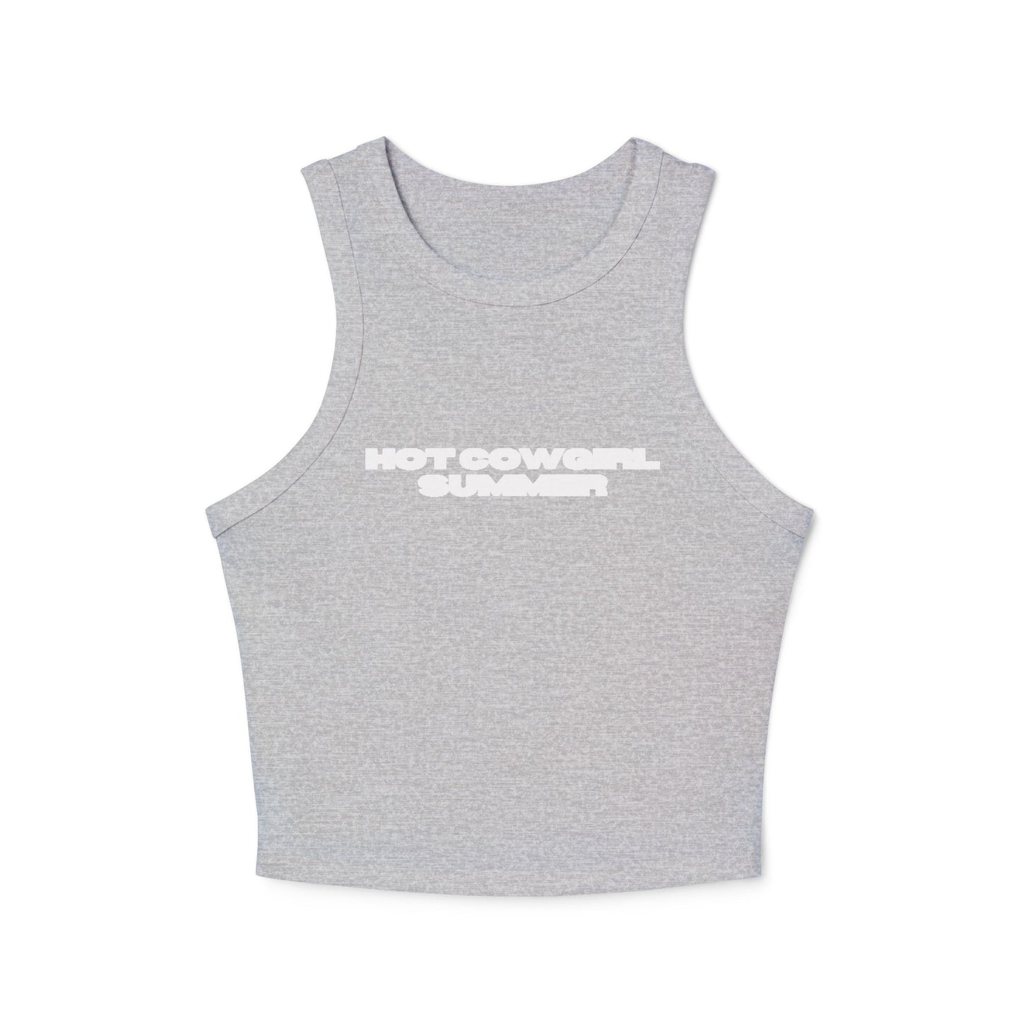 Hot Cowgirl Summer Racer Tank Top - Women's Micro Rib Crop Top