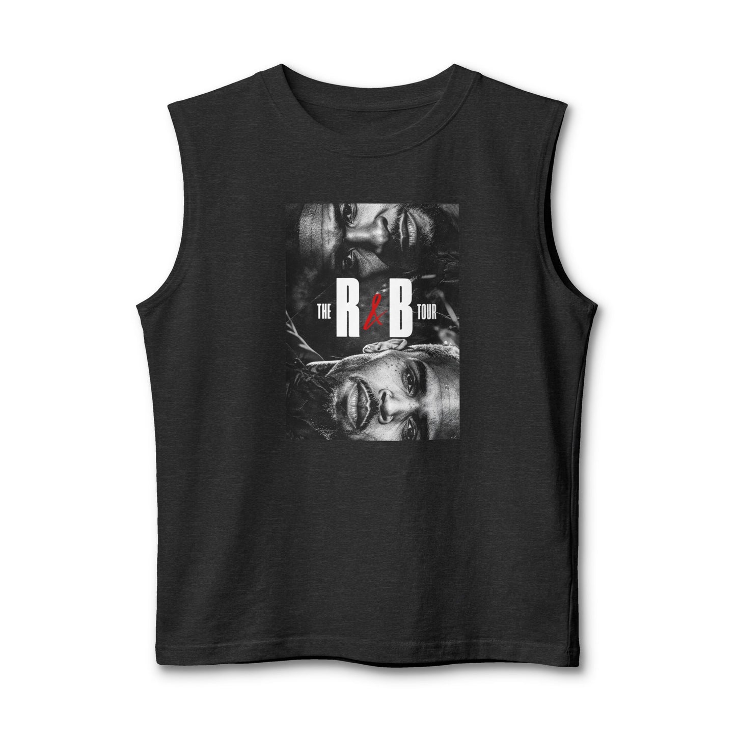 R&B Tour Poster Muscle Tank — Vintage Black & White Music Tee
