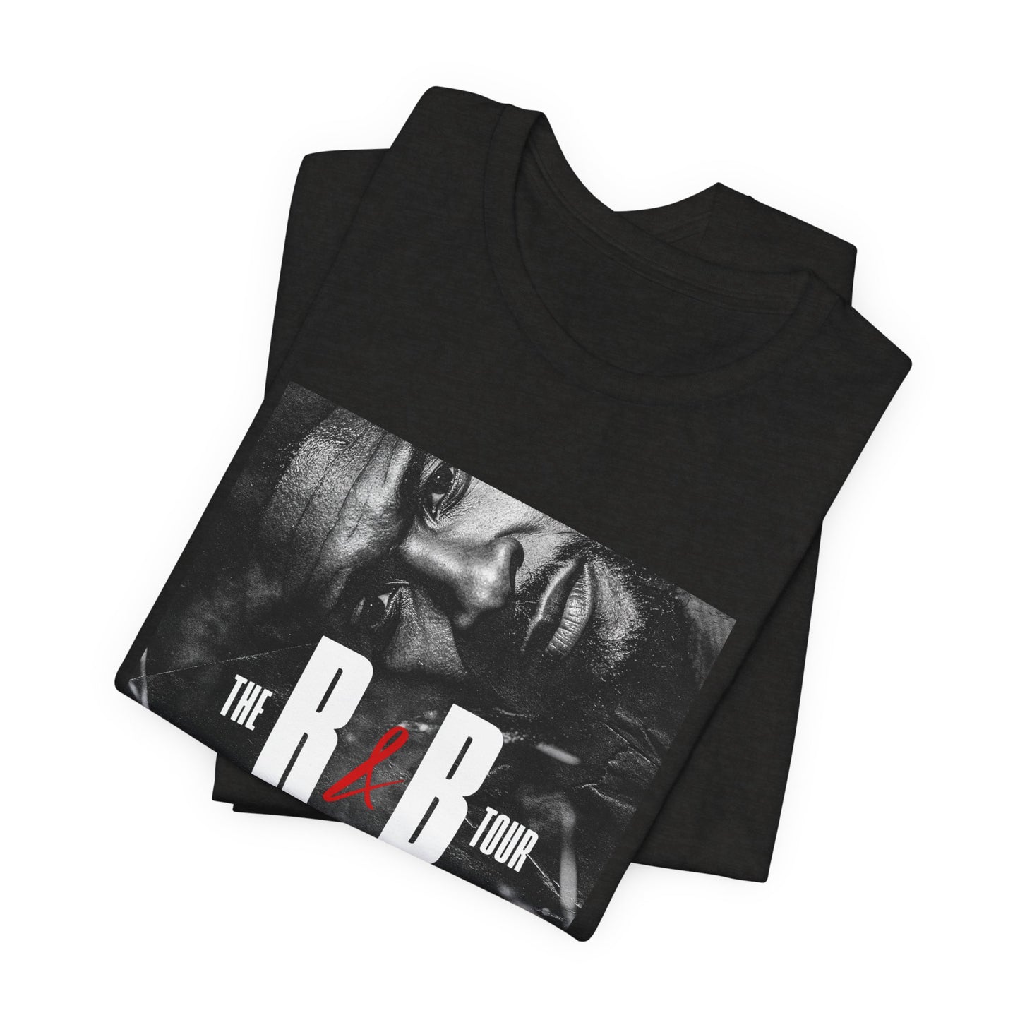 R&B Tour Graphic Tee — Black & White Portrait Concert T-Shirt