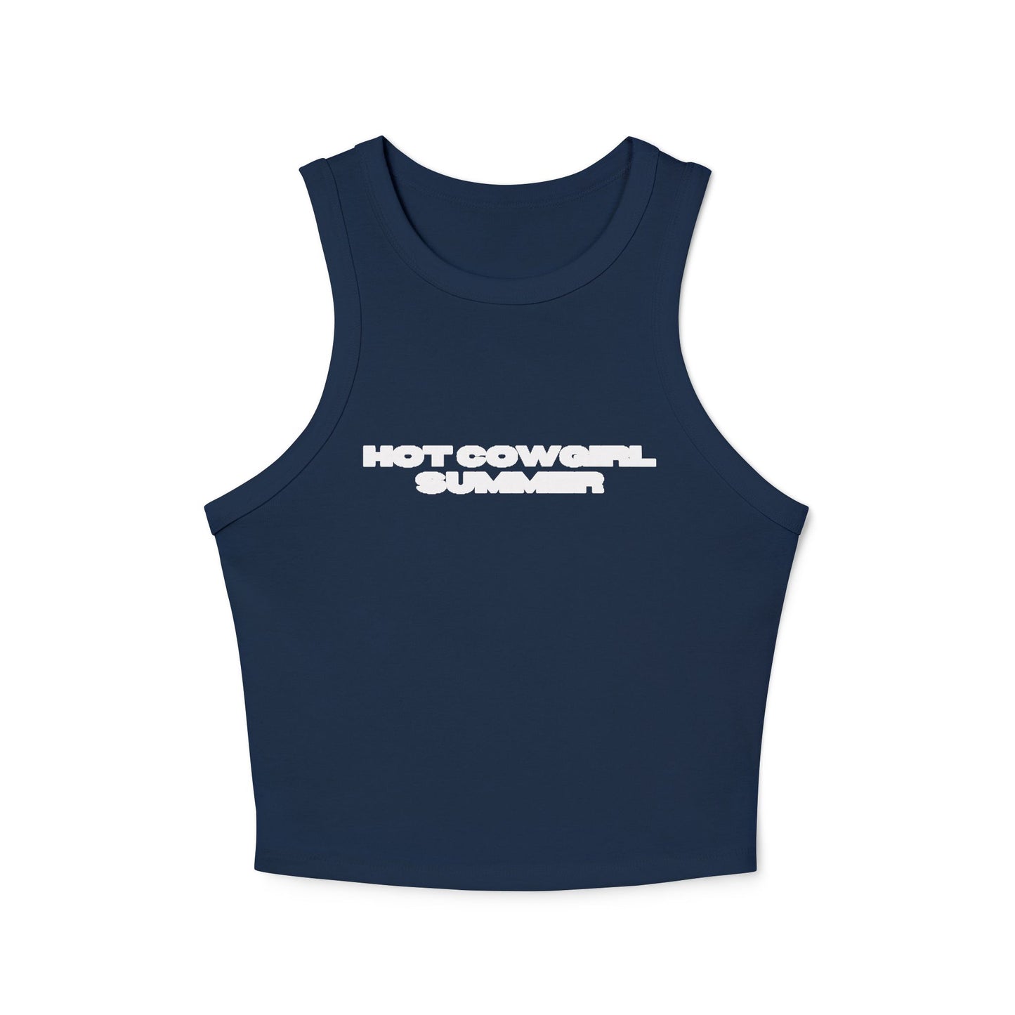Hot Cowgirl Summer Racer Tank Top - Women's Micro Rib Crop Top