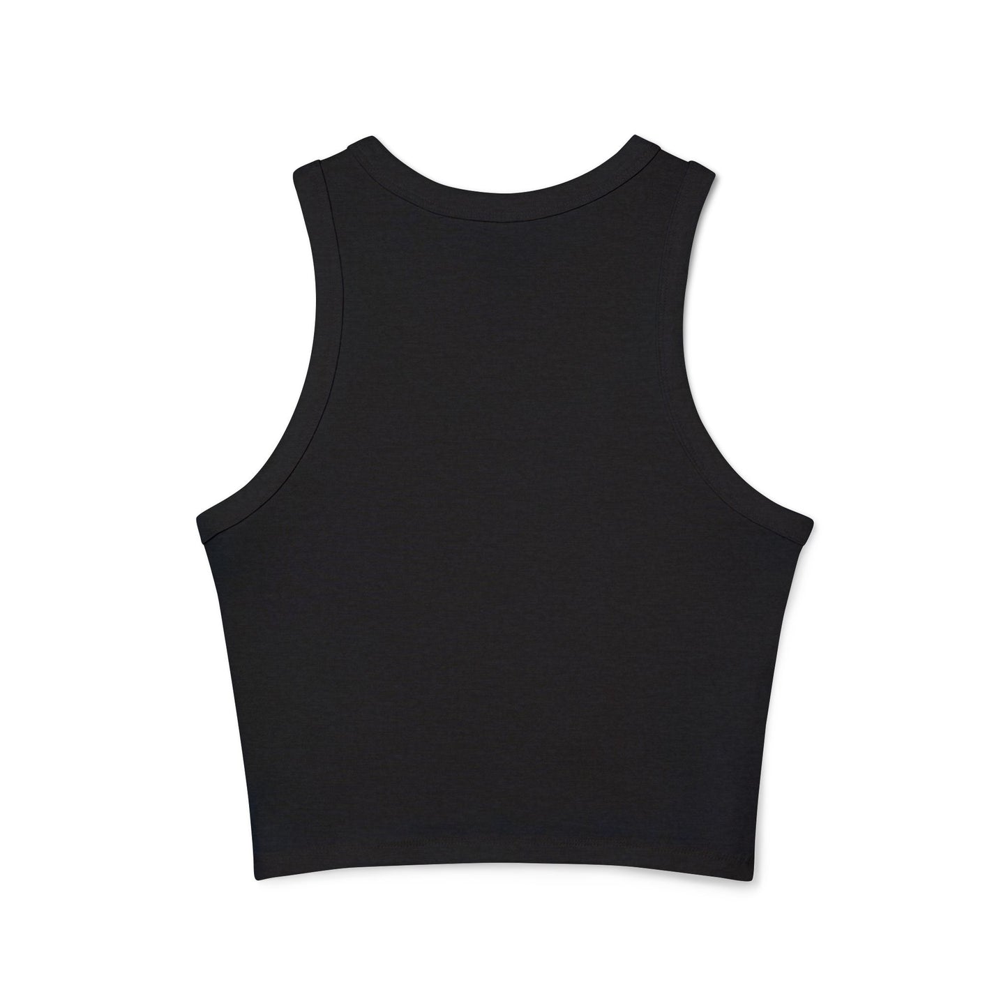 R&B Graphic Tank Top — Women's Micro Rib Racer Crop with Retro Typography