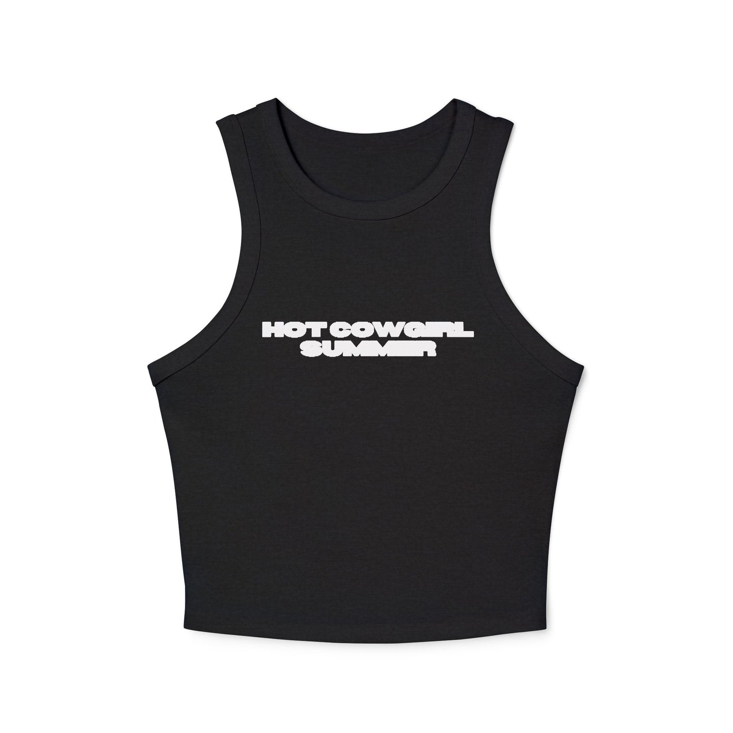 Hot Cowgirl Summer Racer Tank Top - Women's Micro Rib Crop Top