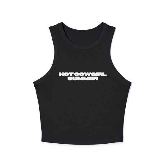 Hot Cowgirl Summer Racer Tank Top - Women's Micro Rib Crop Top