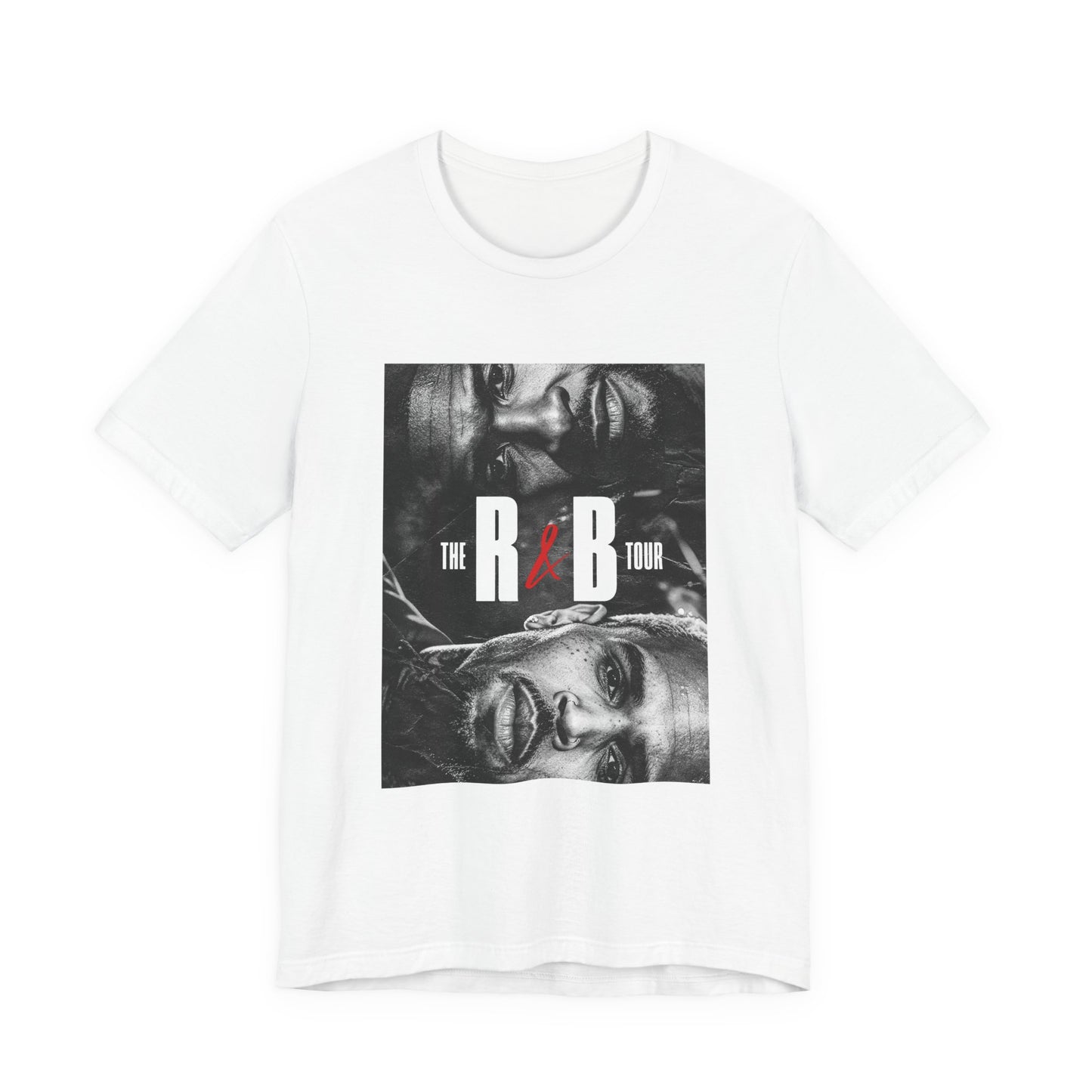 R&B Tour Graphic Tee — Black & White Portrait Concert T-Shirt