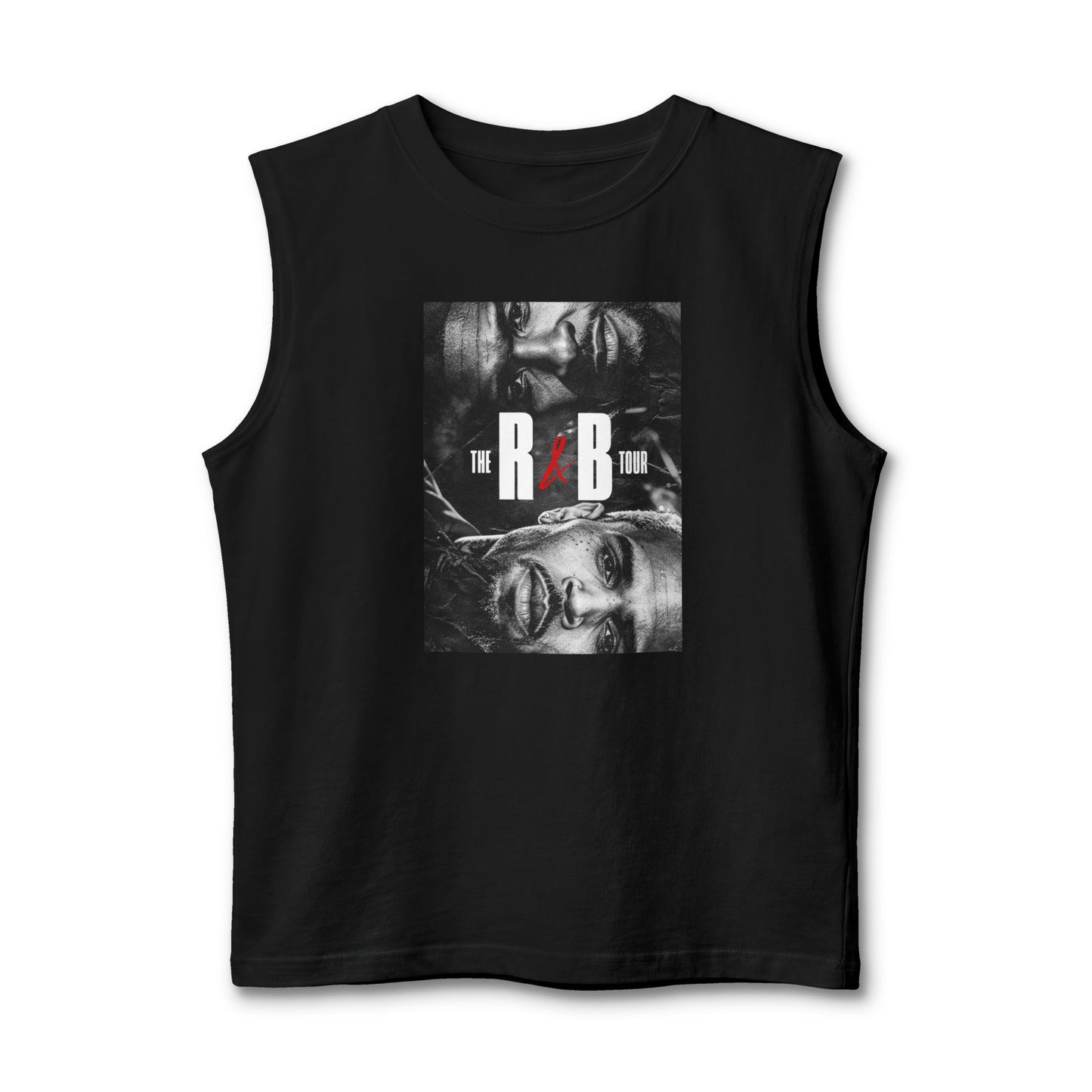 R&B Tour Poster Muscle Tank — Vintage Black & White Music Tee