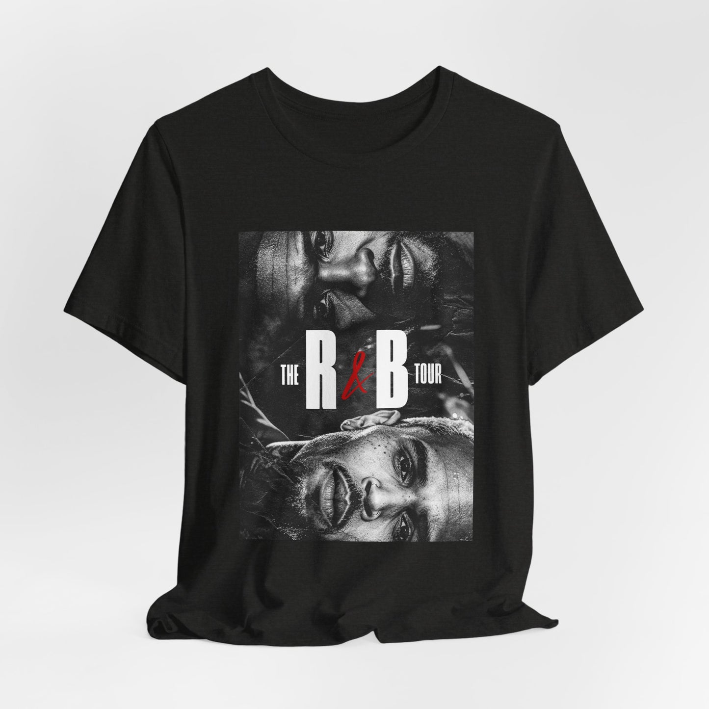 R&B Tour Graphic Tee — Black & White Portrait Concert T-Shirt