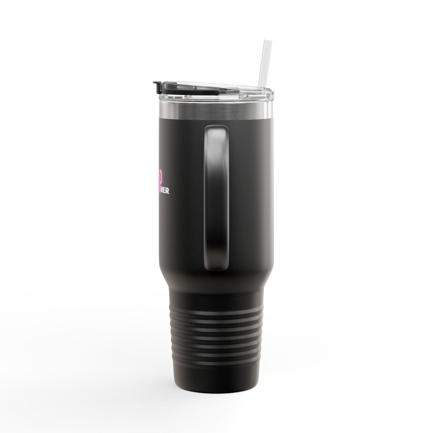 JumpHER Insulated Travel Mug - 40oz Black Tumbler with Straw